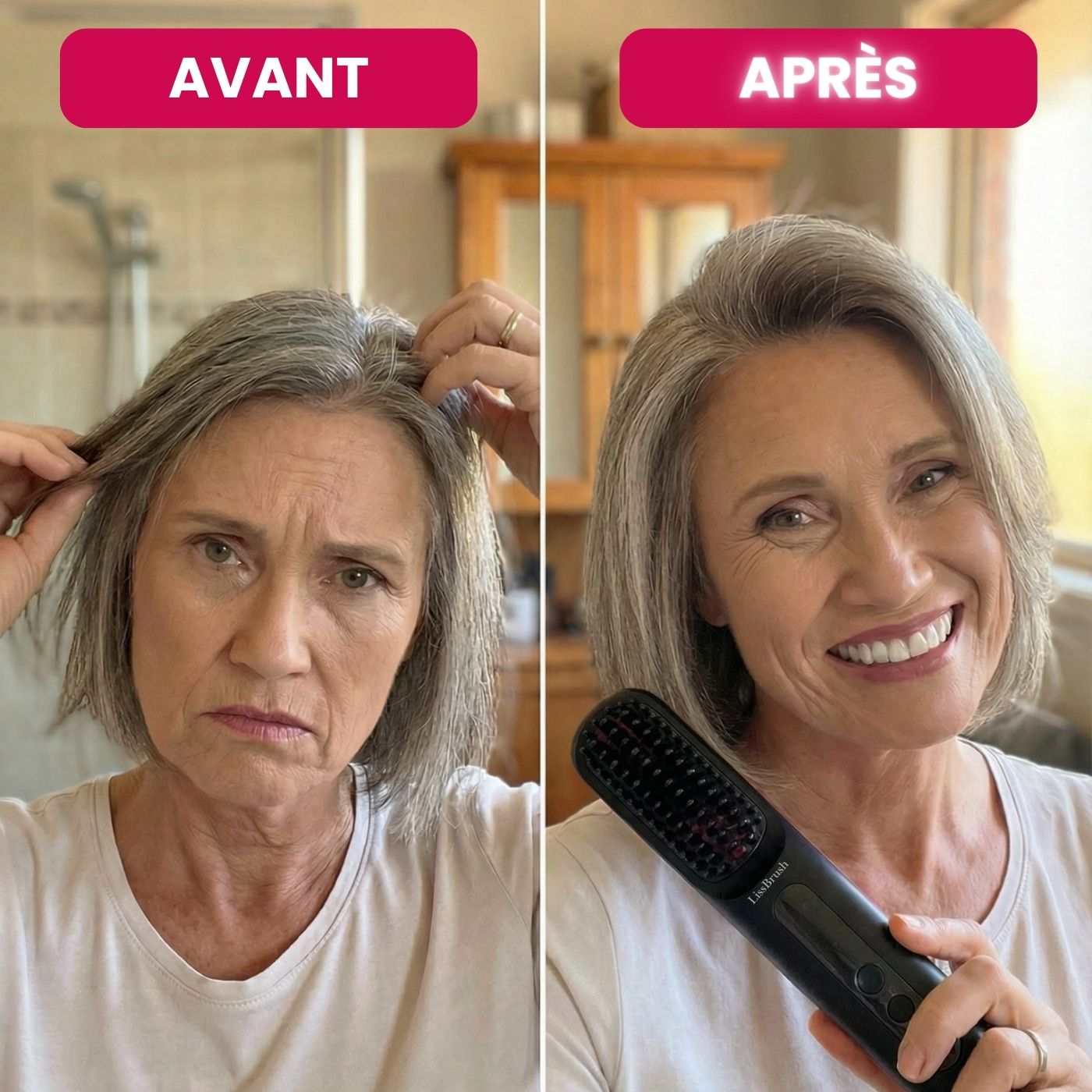 Brosse chauffante LissBrush pour Cheveux Courts